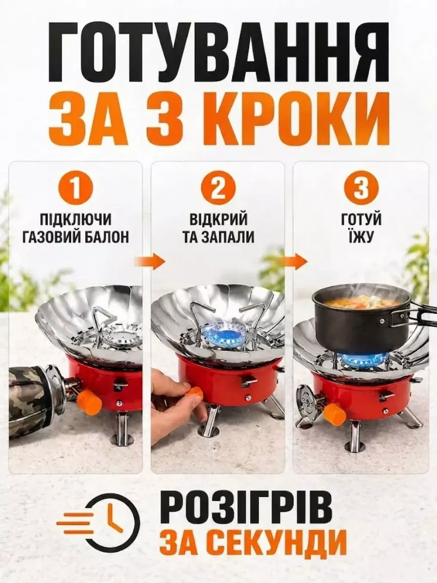 Портативний газовий пальник із пелюстками - Зображення 5