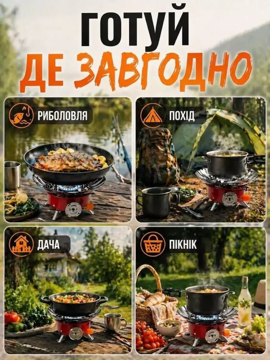 Портативний газовий пальник із пелюстками - Зображення 2