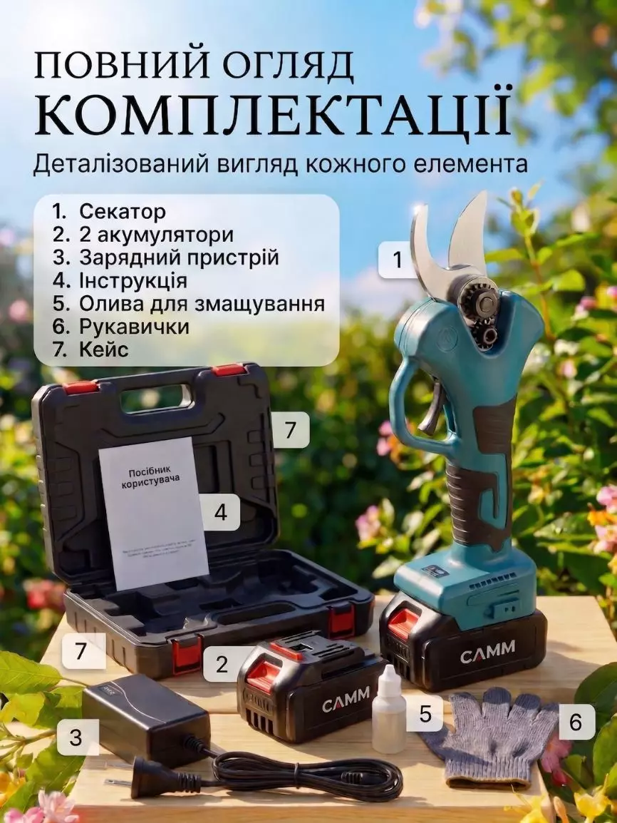 Акумуляторний секатор - Зображення 7
