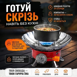 Портативний газовий пальник із пелюстками